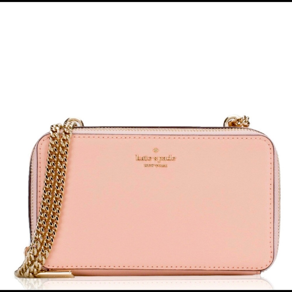 Kate Spade blush with gold chain cross body